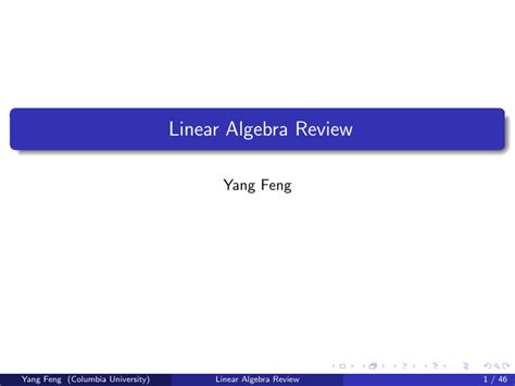 Linear Algebra Review