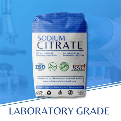 Laboratory Grade Trisodium Citrate Packaging Type Pp Bag Packaging