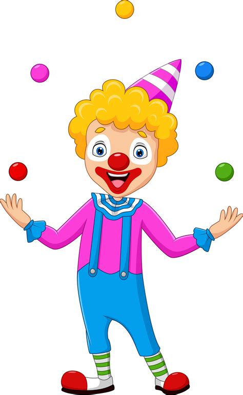 Happy clown juggling with colorful balls 5161821 Vector Art at Vecteezy