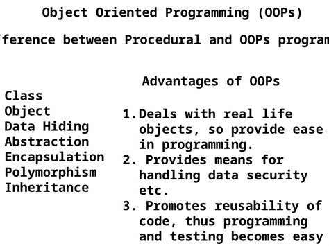 Ppt Object Oriented Programming Oops Class Object Data Hiding