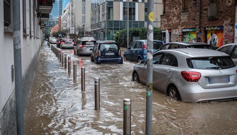 Maltempo E Forti Piogge A Milano Auto Bloccate Nei Sottopassi Fiumi