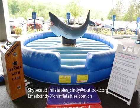 Giant Inflatable Rodeo Sharkinflatable Mechanical Riding Shark With A