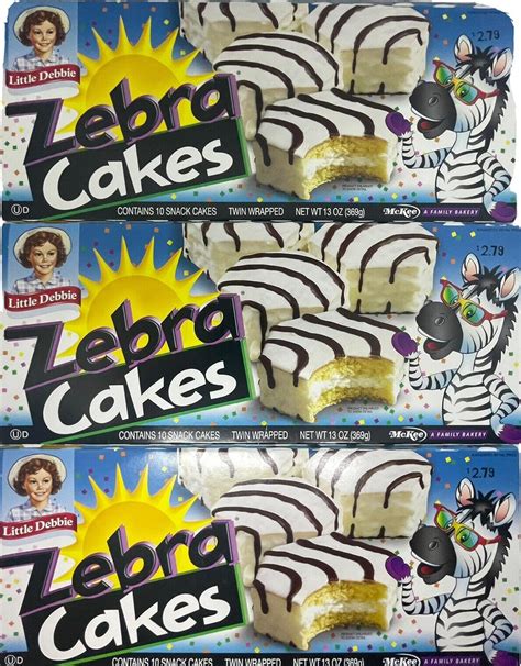 Little Debbie Zebra Cakes Zebra Cakes Pack Of 3 Bundled