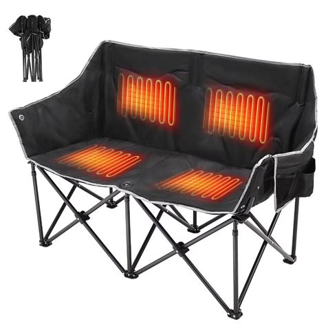 Docred Heated Camping Chair For Adult 2 Person Folding Chair For