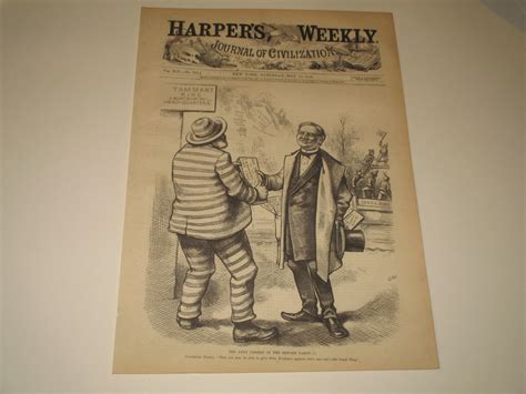 1875 Harper S Weekly Thomas Nast Engraving Of The Next Pardon In The