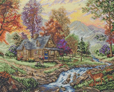 Mountain Retreat Anchor Maia Cross Stitch Kit By Thomas Kinkade