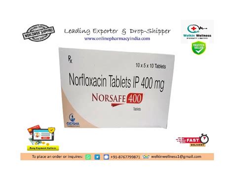 Norsafe Norfloxacin 400mg Tablet At Rs 65box Noroxin In Nagpur Id