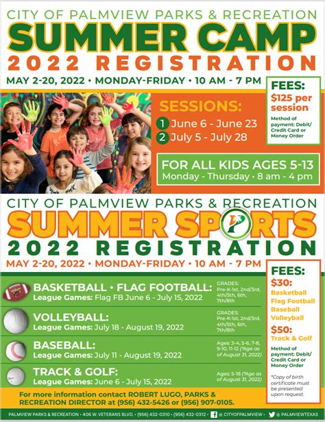 Summer Camp Registration Is Open Palmview Tx