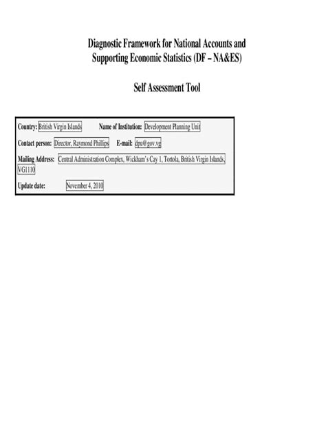 Fillable Online Unstats Un Diagnostic Framework For National Accounts