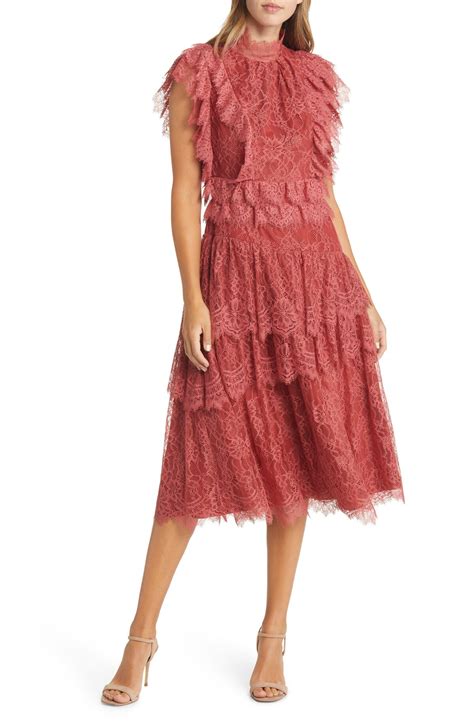 Ruffle Lace Midi Dress Editorialist