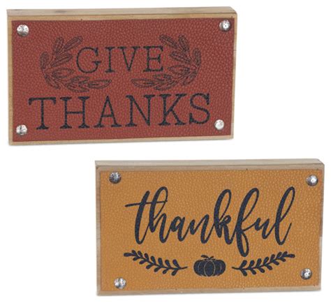 Thankful Harvest Sign 6 Piece Set Contemporary Holiday Accents And