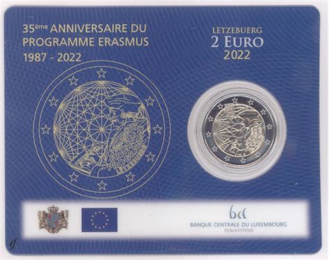 2 Euro Coincard Luxemburg 2022 Erasmus Programm Eurofischer