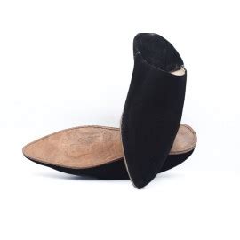 Artisanat Marocaine babouche en cuir véritable authentique Noir Cuiroma