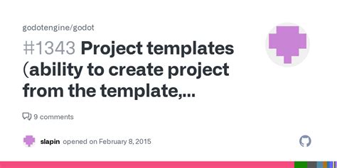 Project Templates Ability To Create Project From The Template Fps