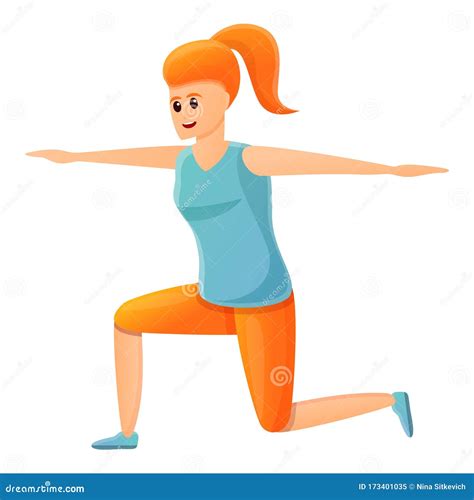 Morning Exercise Activity Icon Cartoon Style Stock Vector