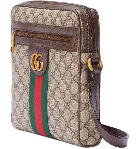 Gucci Small Ophidia Gg Supreme Messenger Bag In Beige Ebony New Acero Modesens