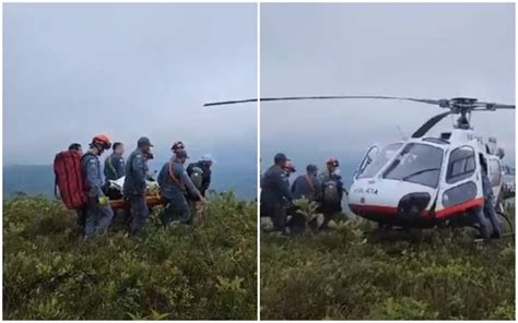 Homem passa mal durante trilha e é resgatado pelo helicóptero da PM na