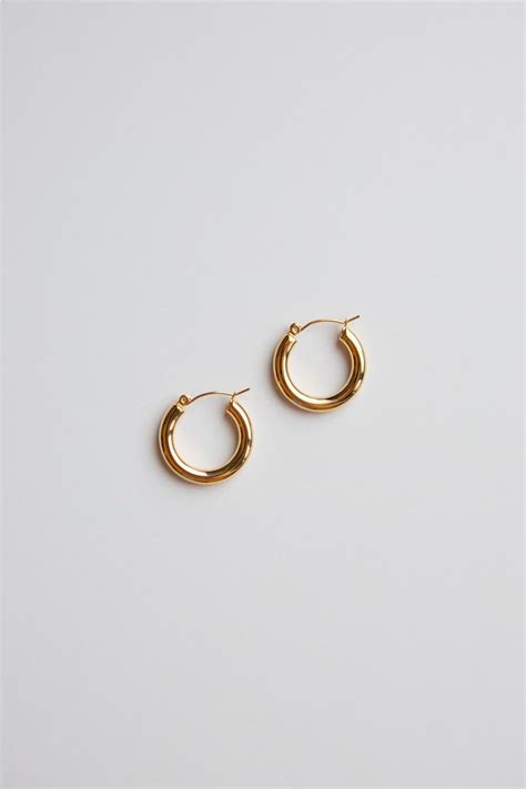 Gold Small Thick Hoop Earrings Gold Small Thick Hoops Small Thick Gold Hoops Small Chunky