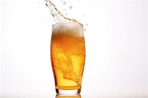 Premium Photo Beer Being Poured Into Glass Closeup On White