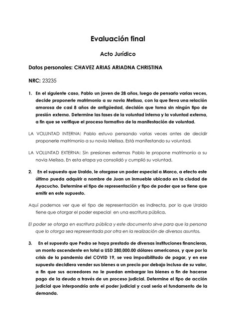 Final Aj Evaluaci N Final Acto Jur Dico Datos Personales Chavez