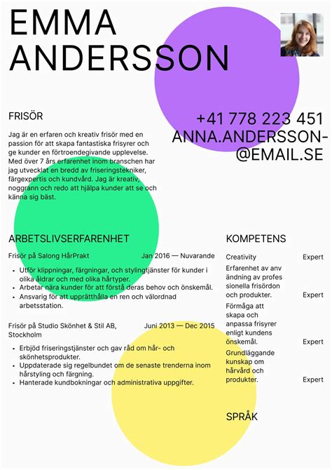 Cv Fris R Skrivtips Och Cv Exempel Gratis Guide