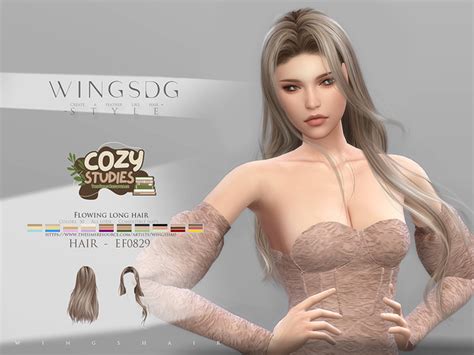 The Sims Resource Wings Hair Ts4 Ef0829 Flowing Long Hair