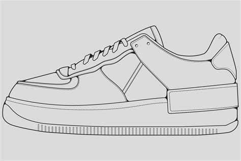 Shoes Sneaker Outline Drawing Vector Sneakers Drawn In A Sketch Style Black Line Sneaker