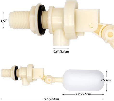 4pcs Plastic Float Ball Valve 12 Inch Supply Tube Male Automatic Fill