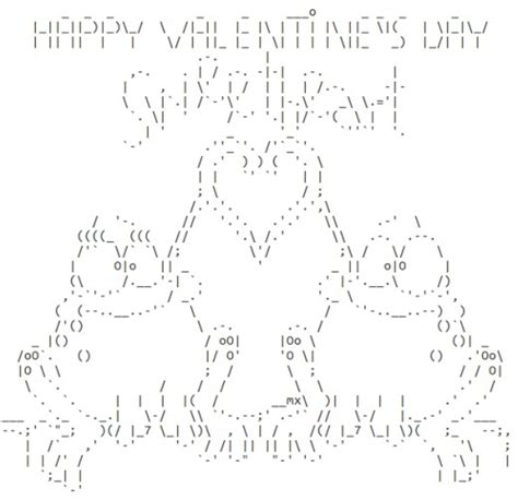 Valentines Day Teddy Bears Hearts And Flowers In Ascii Text Art