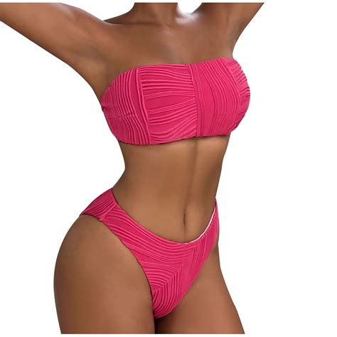 Dihao Plus Size Swimsuits For Women 2024 Clearance Women S Print Set Swimsuit Two Piece Filled