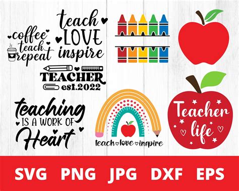 Teacher Svg Bundle Teacher Quote Svg Teacher Svg School Svg Teacher