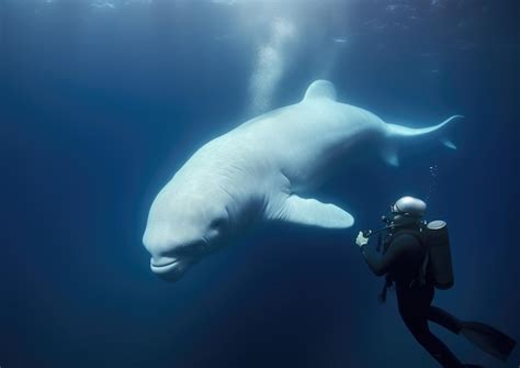 Premium AI Image | The beluga whale is an Arctic and subArctic cetacean