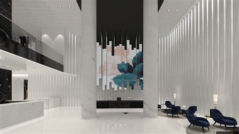 Lobby Of The Office Interior Designn Behance Behance