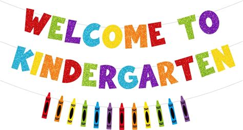 Jkq Colorful Glittery Welcome To Kindergarten Banner With