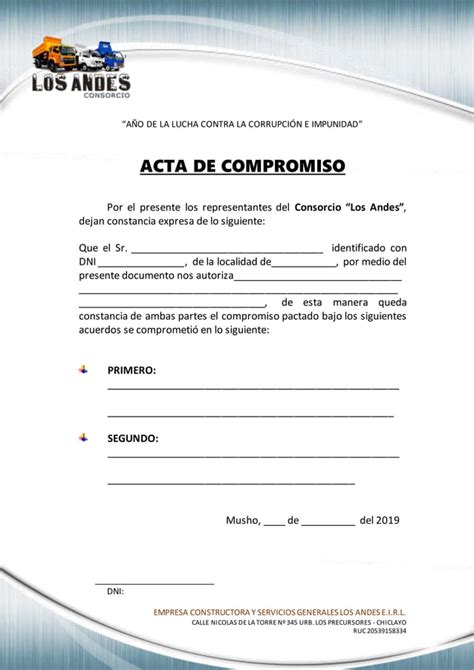 Acta De Compromiso Pdf