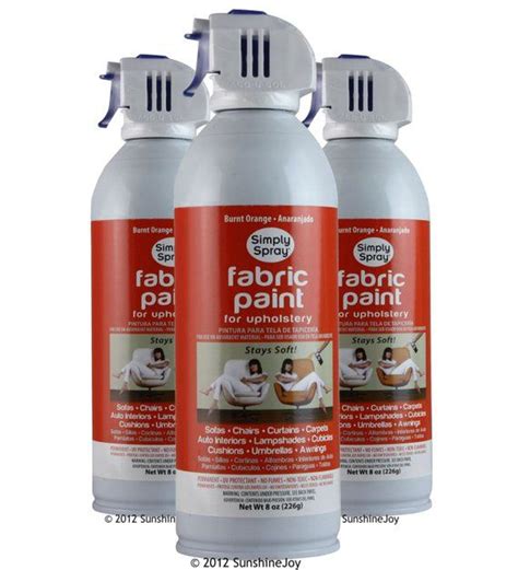 Simply Spray Upholstery Fabric Spray Paint Dries Soft Permanent Burnt Orange 3 Pack