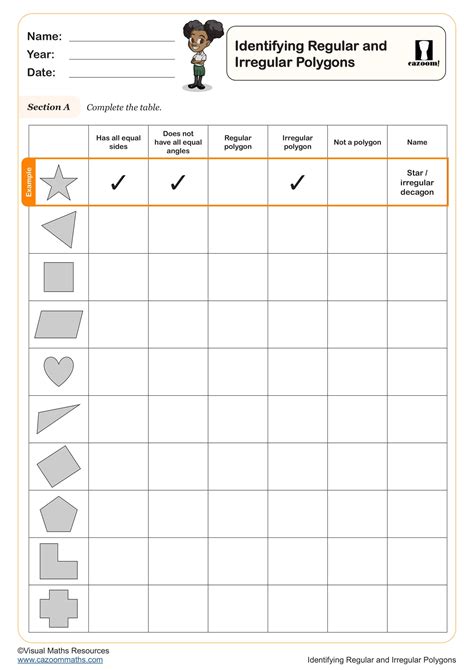 Identifying Regular And Irregular Polygons Printable Key Stage