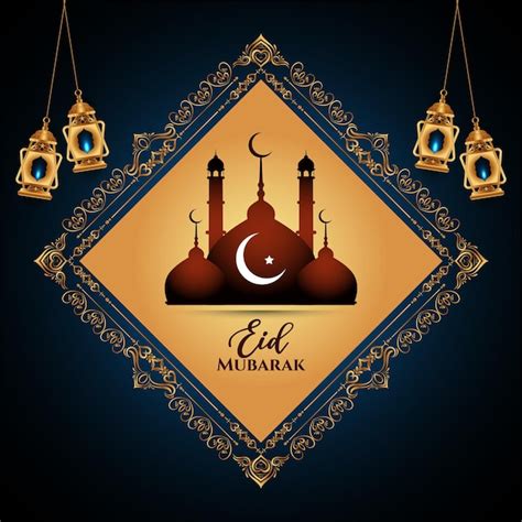 Premium Vector Beautiful Eid Mubarak Festival Greeting Islamic