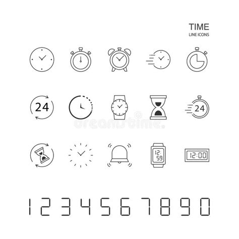 Icono De Vector De Conjunto De Hora Y Reloj Ilustraci N Del Vector