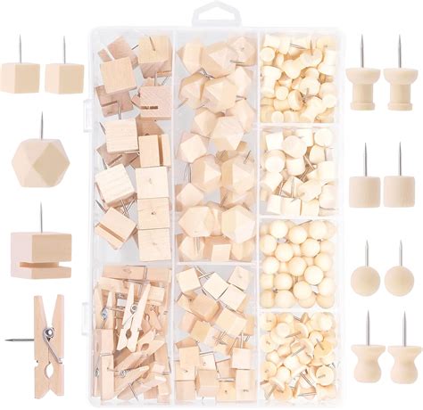 Amazon Keadic 205 Pcs 8 Types Walnut Push Pins For Cork Board