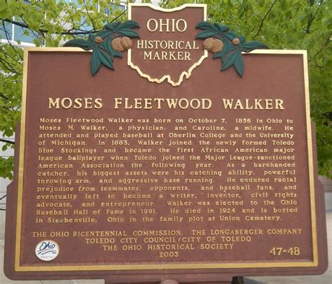 Side A: Moses Fleetwood Walker. Moses Fleetwood Walker was born on October 7, 1856 in Ohio to ...