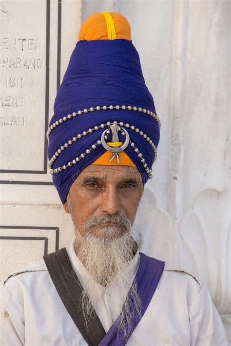 Sikh Man Visiting The Golden Temple In Amritsar Punjab India