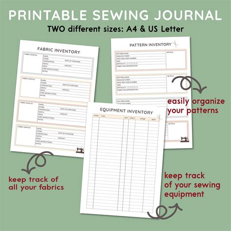 Sewing Project Planner Printable Pdf Sewing Journal Sewing Planner