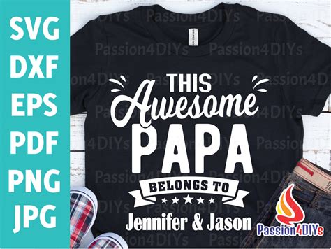 Fathers Day Svg This Awesome Papa Belongs To Svg Papa Gift Etsy