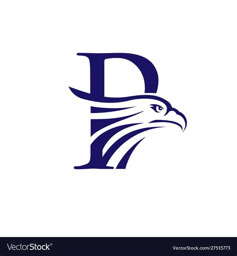 Letter P And Eagle Head Logo Royalty Free Vector Image