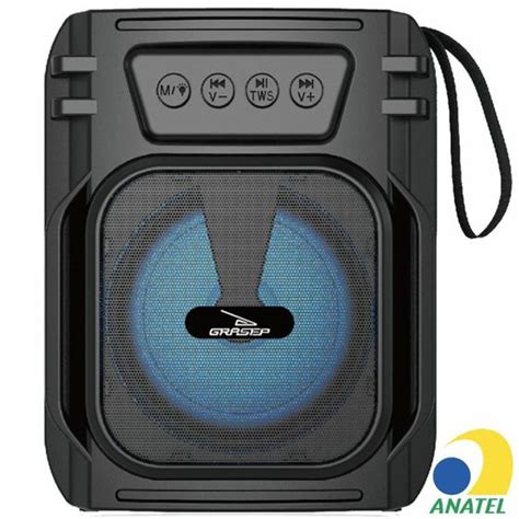 Caixa De Som Bluetooth Portátil 10w Rádio Usb D S3147 Grasep