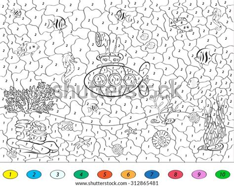 Color By Number Educational Game Kids Stock Vector (Royalty Free ...