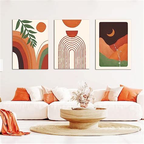 Boho Wall Art Set Minimalist Abstract Geometric Prints