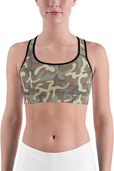 Camouflage Jungle Pattern Camo Sports Bra For Women Xl Amazon Ca