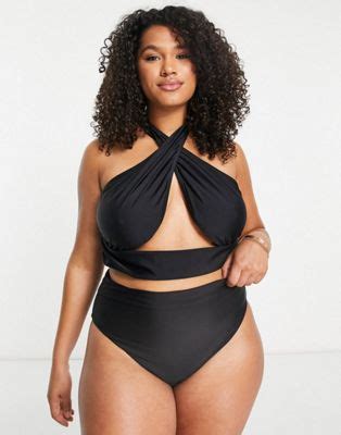 Esclusiva South Beach Curve Bikini Con Top A Triangolo Ad Apice Alto Nero ASOS
